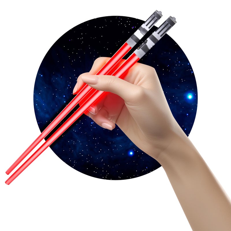 ChopSabers Light Up Lightsaber Chopsticks, Red - Image 1